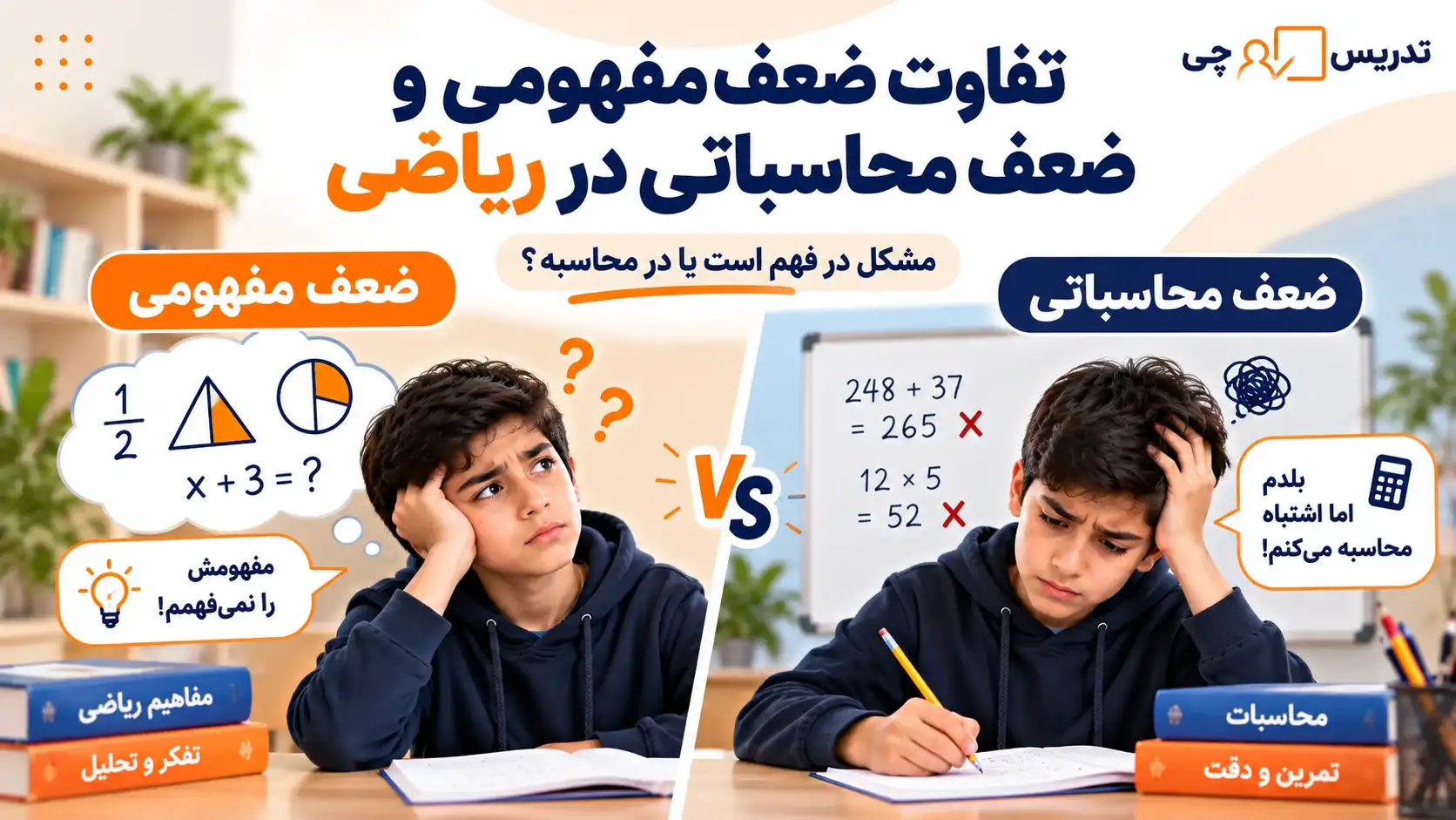 تفاوت ضعف مفهومی و ضعف محاسباتی در ریاضی