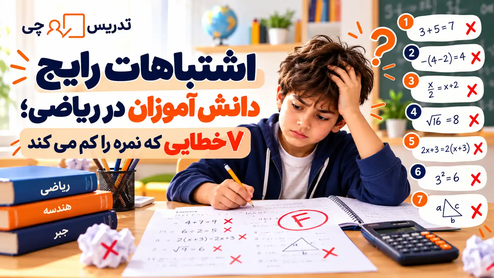 اشتباهات رایج دانش آموزان در ریاضی؛ ۷ خطایی که نمره را کم می کند
